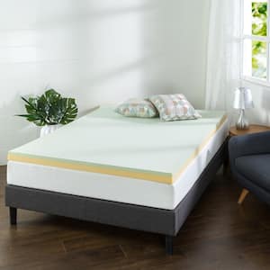 Green Tea 3 in. Full Memory Foam Mattress Topper