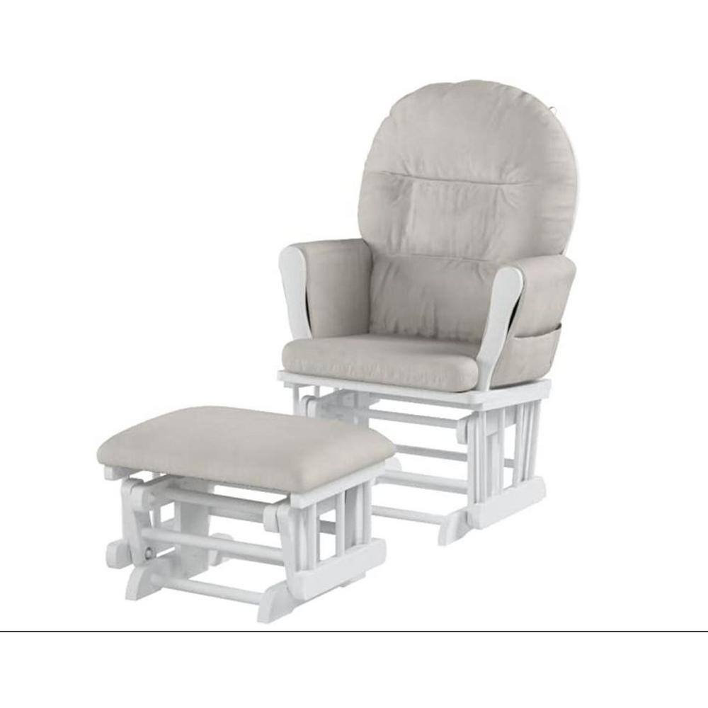 white and grey glider rocker