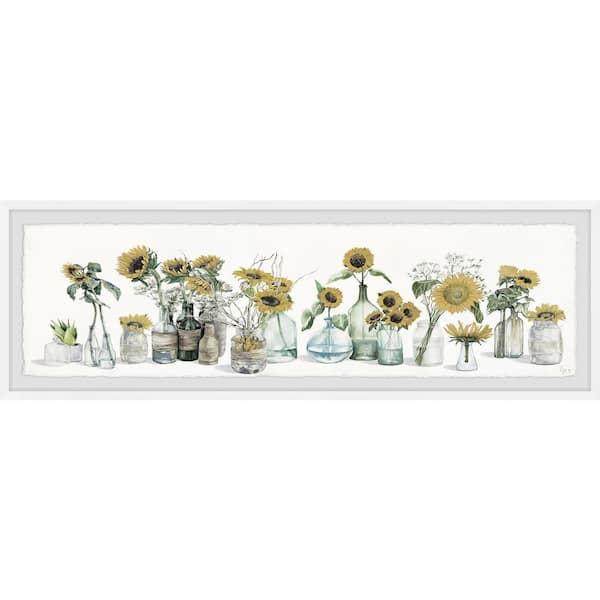 Unbranded "Lovely Sunflowers" by Parvez Taj Framed Nature Art Print 15 in. x 45 in.