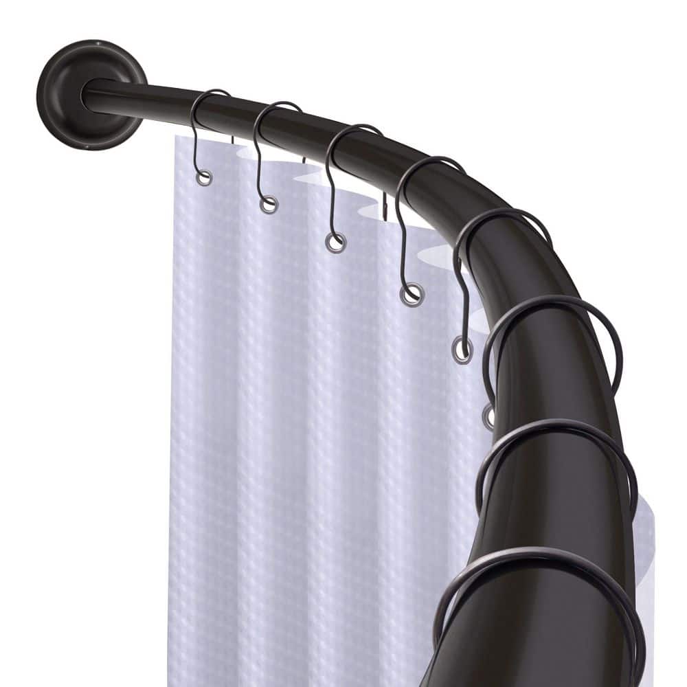 72 in. Rustproof Wall Mounted Single Curved Shower Rod, Aluminum, Adjustable from 45 to 72 in. Wide, Black price history on PriceWatchPro