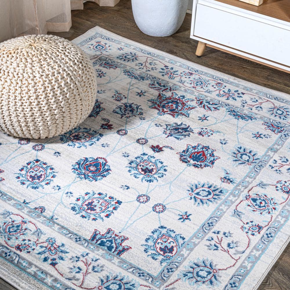 Modern Persian Vintage Moroccan Traditional Ivory/Blue/Red 6' Square Area Rug price history on PriceWatchPro