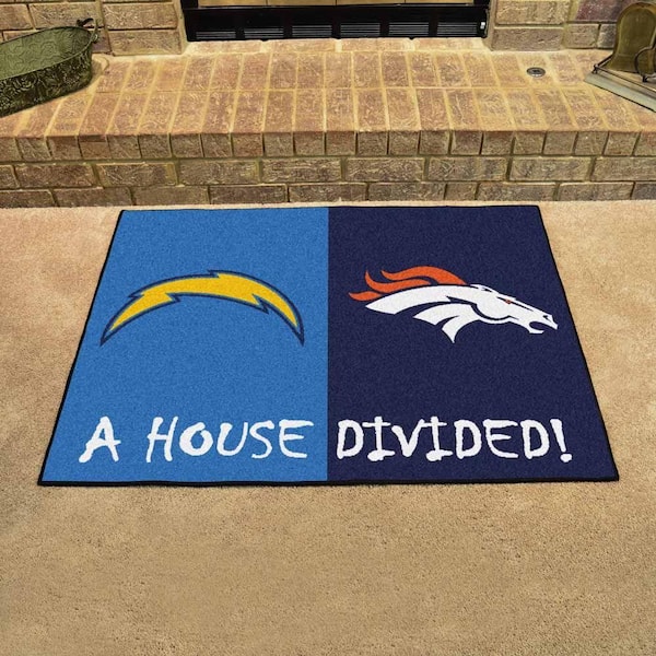 FANMATS NFL Chargers/Broncos Blue House Divided 3 ft. x 4 ft. Area Rug  17591 - The Home Depot