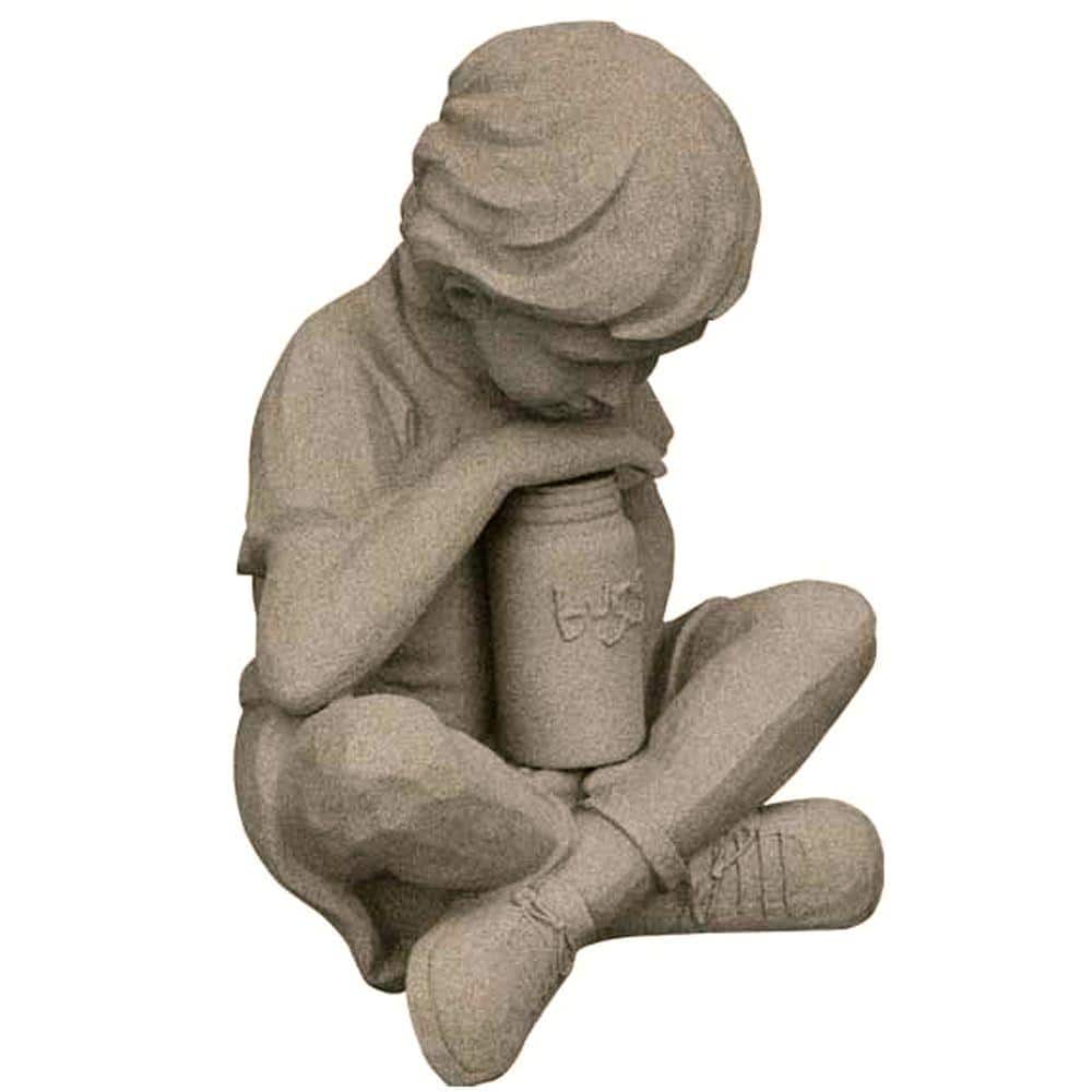 Nature Boy Sandstone Resin Garden Statue, 16” Height