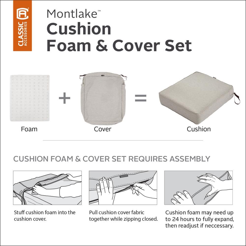 Heather Grey FadeSafe 48" Patio Bench Cushion with Water-Resistant Coating