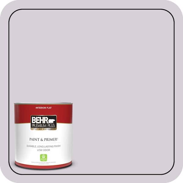 BEHR PREMIUM PLUS 1 qt. #670E-3 Lilac Mauve Flat Low Odor Interior Paint & Primer