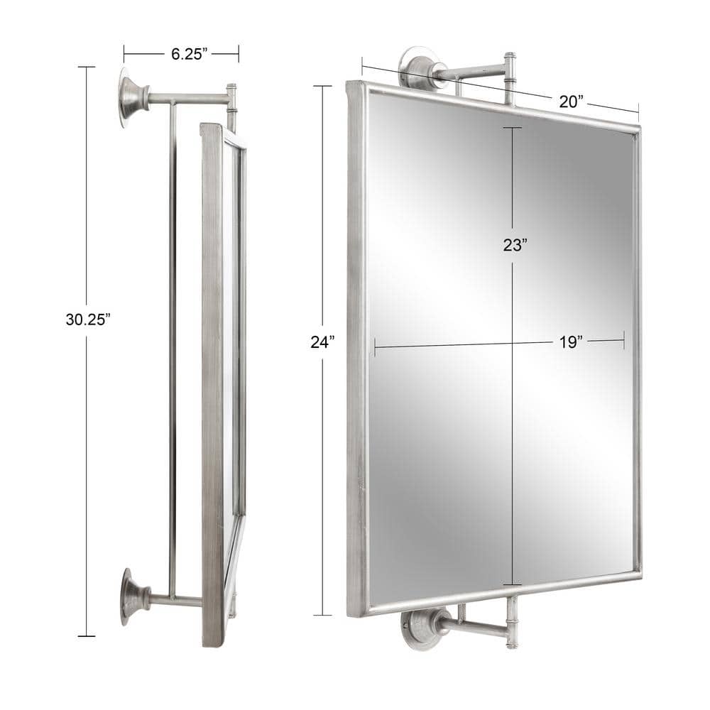 Darbridge Silver Rectangular Pivot Bathroom Vanity Mirror