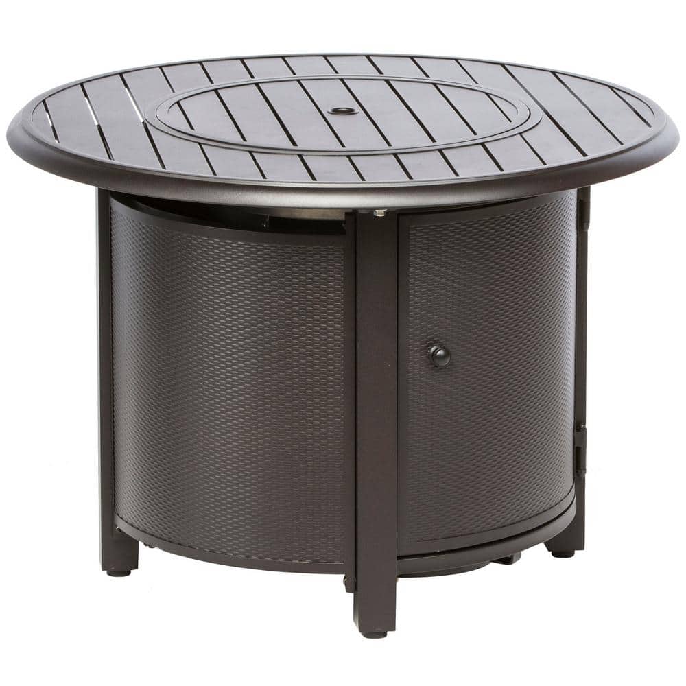 Glacier Ice Firebeads 55, Bcp Extruded Aluminum Gas Outdoor Fire Pit Table With Cover