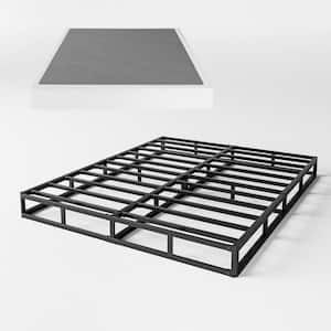 8 in. High King Size Profile Metal Box Spring with Fabric Cover, Sturdy Mattress Foundation, Easy Assembly Bed Base