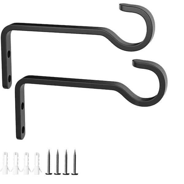 5.7 in. 2 Pack Heavy Duty Outdoor Plant Hangers for Plants Iron Plant Brackets with Metal Plant Hooks for Hanging