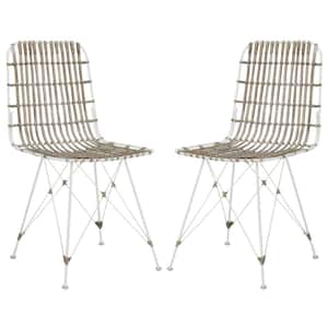 Minerva Off-White Wicker Dining Chair (Set of 2)