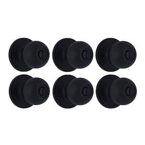 Defiant Ball Matte Black Hall/Closet Door Knob (6-Pack) TWX930BD6