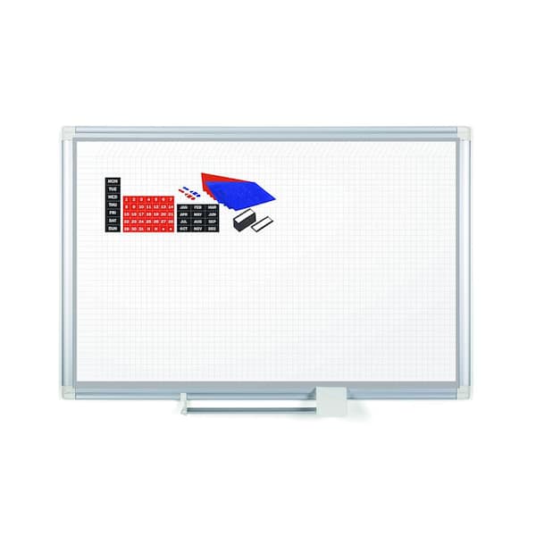 MasterVision 48 in. x 72 in. Magnetic Steel Dry-Erase Planning Board with Aluminum Frame and Accessory Kit