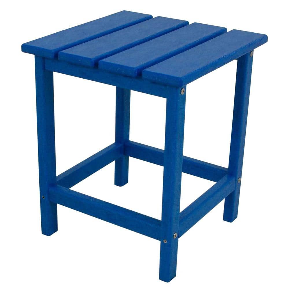 Reviews for POLYWOOD Long Island 18 in. Pacific Blue Patio Side Table