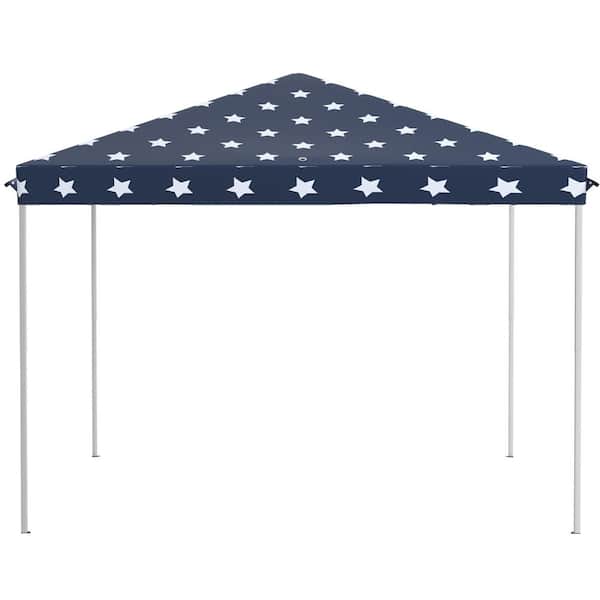 Otryad 10 ft. x 10 ft. Star Pattern Pop Up Canopy Tent with Removable Mesh Sidewalls, Zipper Doors and Carry Bag