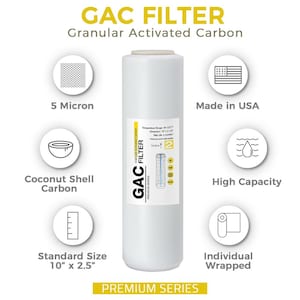 FG15US Premium Universal High Capacity GAC Filter Replacement Water Filter Cartridge for Reverse Osmosis RO System