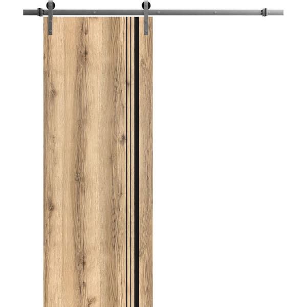 Sartodoors Assembly Required 30 in. x 80 in. 1-Panel Oak Solid Wood ...