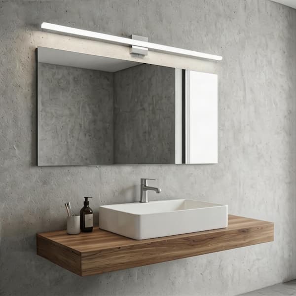 48 in. 1-Light 24-Watt 6500K Cool White Integrated LED Bathroom Vanity Light Bar