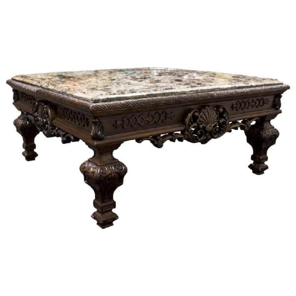 Unbranded andrew Marble-Top Square Traditional 46 in. Coffee Table Cherry