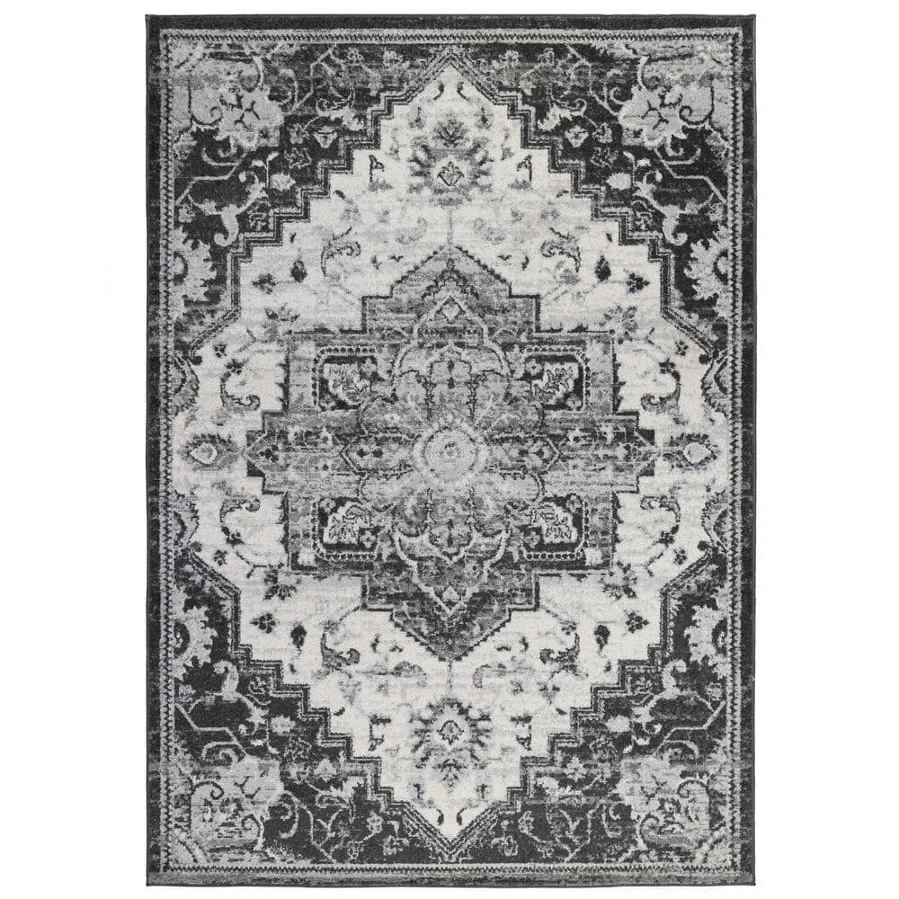 Amer Rugs Ale x andria 2 x 3 Ivory/Gray Medallion Pattern Area Rug for ...