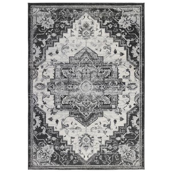 Amer Rugs Alexandria 6 ft. X 8 ft. Ivory Medallion Area Rug