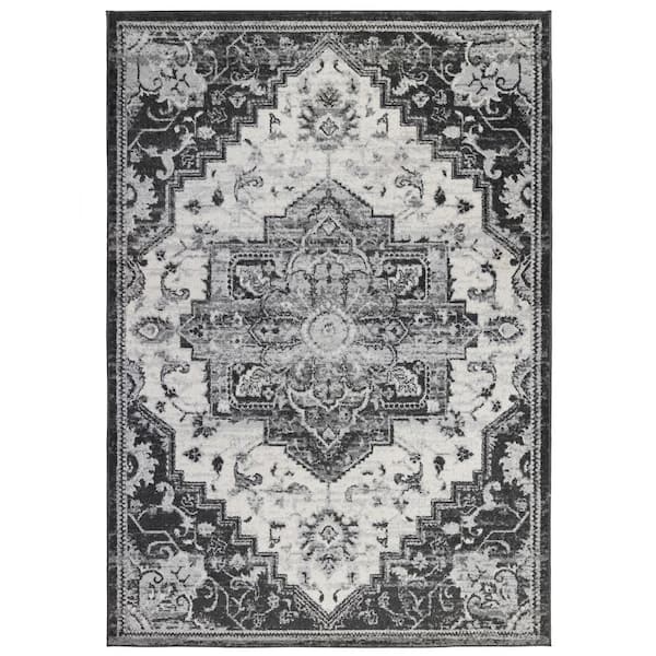 Amer Rugs Alexandria 9 ft. X 12 ft. Ivory Medallion Area Rug