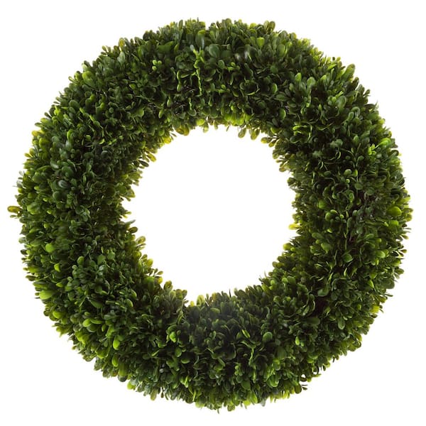 Pure Garden 19 in. Wreath with Grapevine Base Artificial Tea Leaf