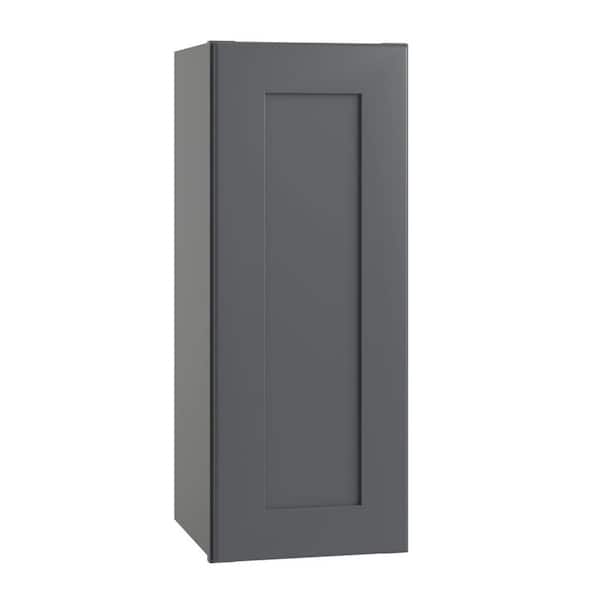 Home Decorators Collection Newport 15 in. W x 12 in. D x 30 in. H Assembled Plywood Wall Kitchen Cabinet in Deep Onyx with Soft Close