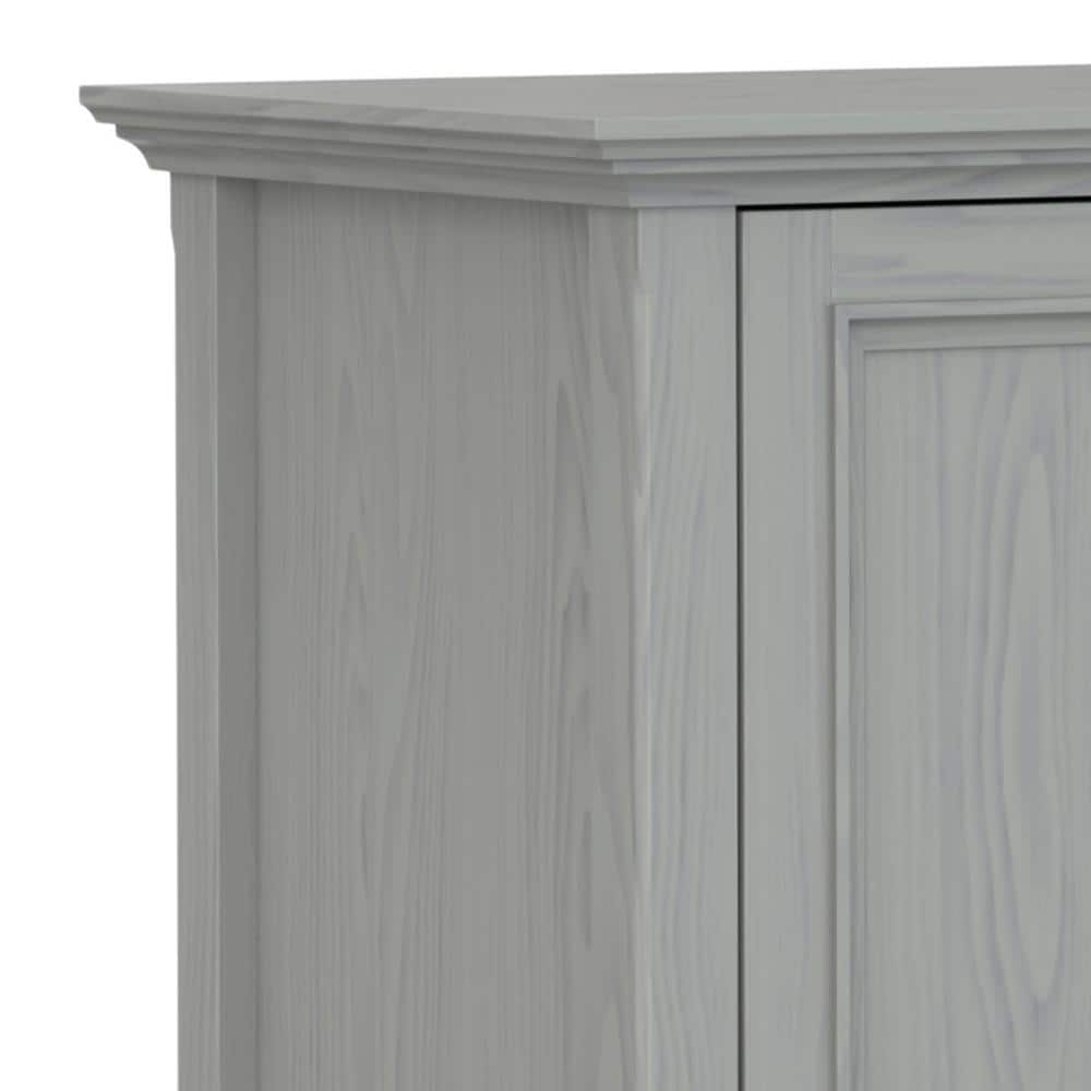 Fog Grey Solid Wood 72" Traditional TV Media Stand with Cabinets