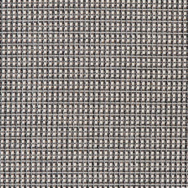 Unbranded Basketweave Gray/Beige - 12 ft. Wide x Cut to Length - 16 oz. Polypropylene Patterned Indoor/Outdoor Carpet