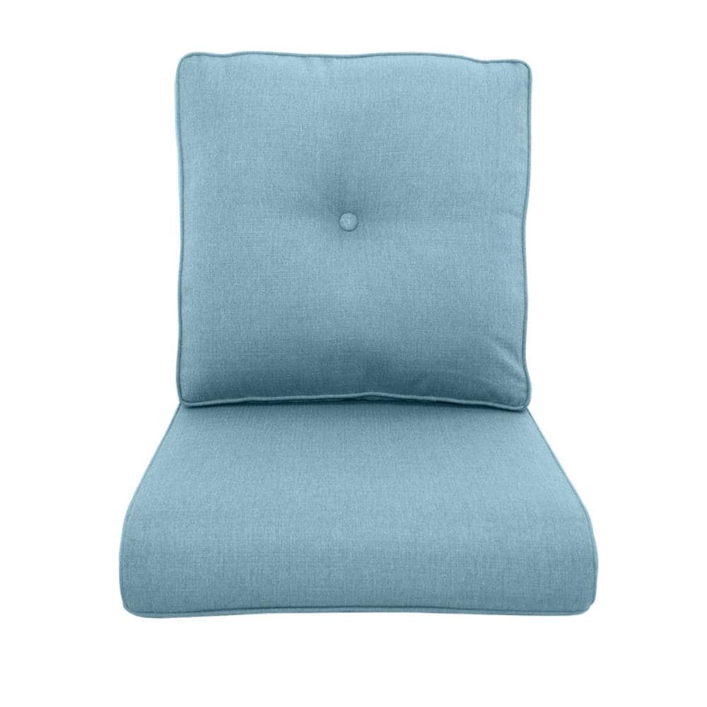Duraolex 22 in. x 25 in. x 4 in. 2-Piece Deep Seating Outdoor Lounge Chair Cushion and Back Pillow in Babyblue price history on PriceWatchPro