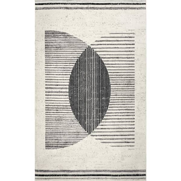Dara Grey 2 ft. 8 in. x 8 ft. Contemporary Geometric Indoor Runner Rug