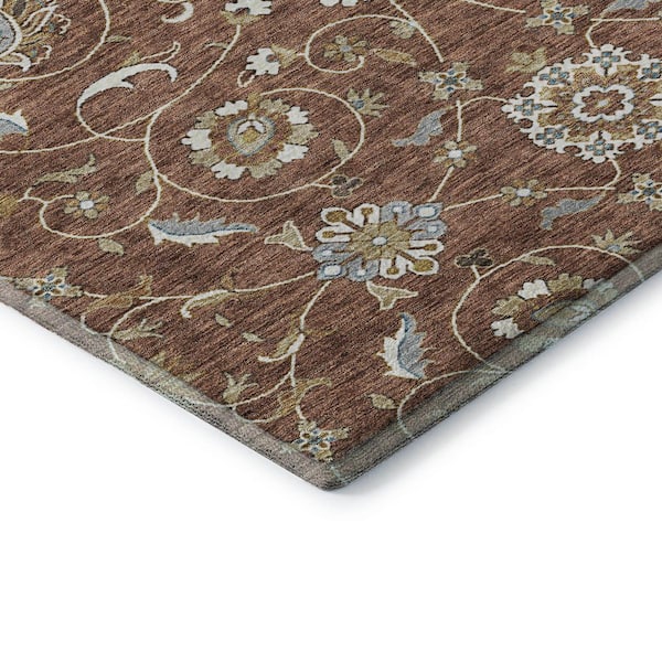 Mayfield Premium Machine Washable Abstract AMF1149 Paprika 8 ft. x 10 ft. Area Rug
