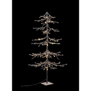 6 ft. Pre-Lit LED Fir Snow Tree with 144 Warm White Lights