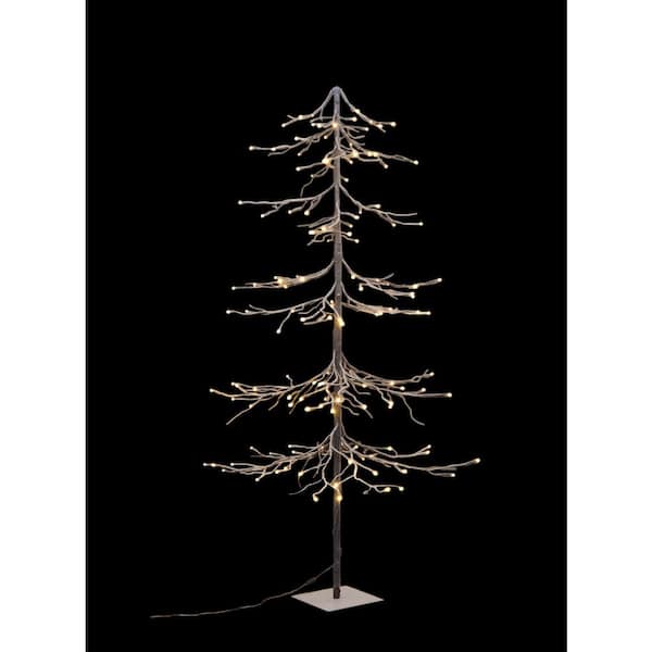Lightshare 6 ft. Pre-Lit LED Fir Snow Tree with 144 Warm White Lights