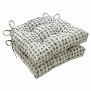 16 x 15.5 Outdoor Dining Chair Cushion in Grey/Ivory (Set of 2)