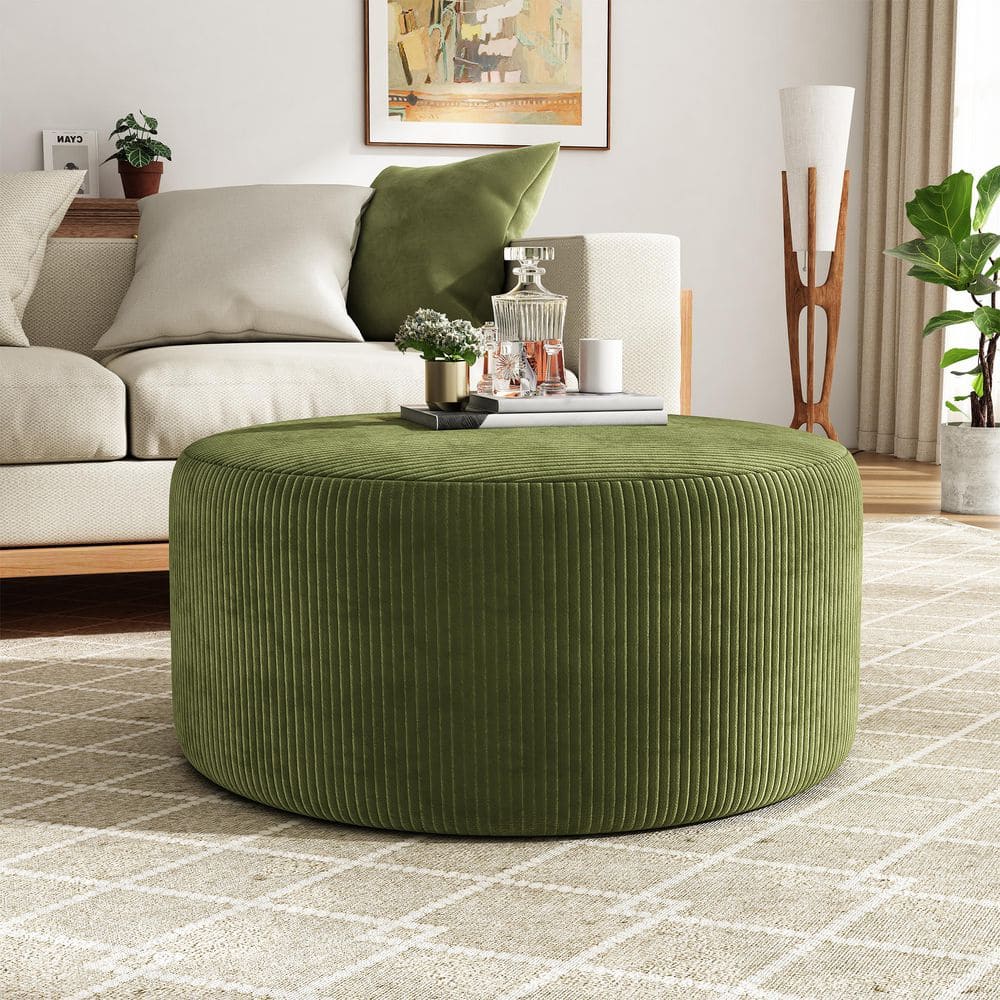 CHRISTOPHER KNIGHT HOME Minimalist Corduroy Sectional Fabric Olive