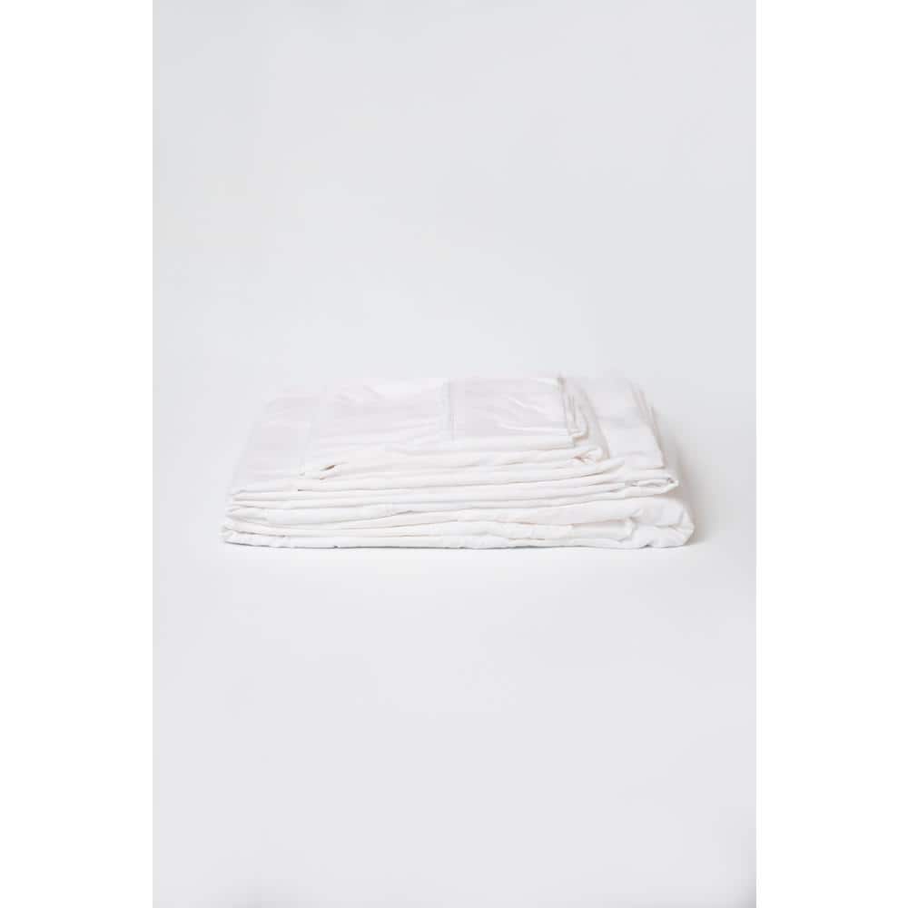Hypoallergenic 4-Piece White Brushed Fur Blanket Microfiber Twin Sheet Set