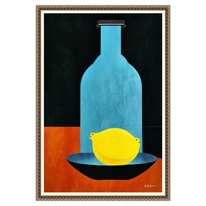 "Bottle With Lemon : Skinny Bitch" by Bo Anderson 1-Piece Floater Frame Giclee Food Canvas Art Print 23 in. x 16 in.