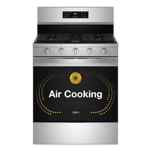 30 in. 5 Burners Freestanding Gas Range in Fingerprint Resistant Stainless Steel with Air Cooking Technology