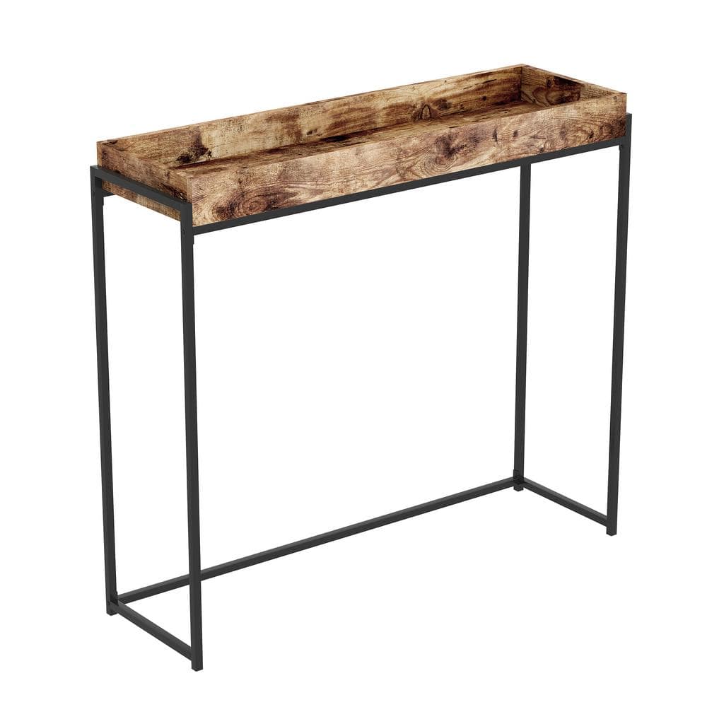 Safdie and Co. 39.5 in. Reclaimed Wood Rectangle Wood Console Table with St