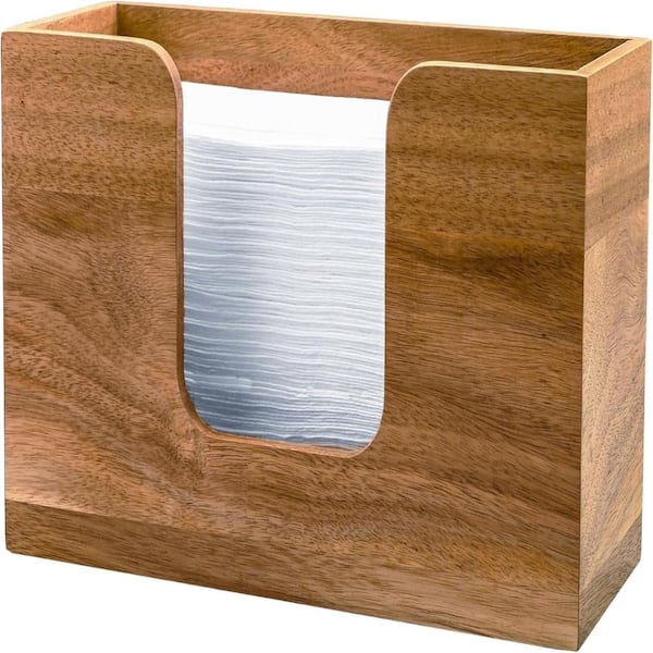 Acacia Wood Countertop Paper Towel Dispenser Holder for Multifold C-Fold Z-Fold Trifold Hand Towels Box
