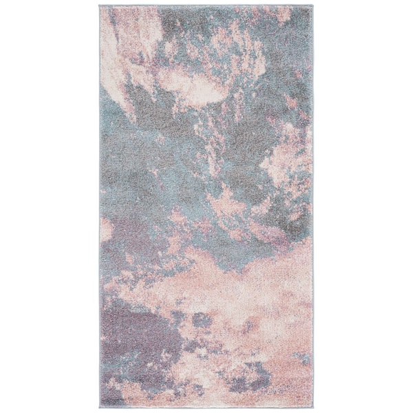 SAFAVIEH Glacier 2 ft. x 4 ft. Pink/Blue Abstract Area Rug GLA123U-24 ...