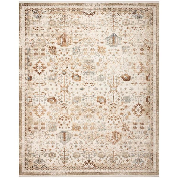 Pardis Ivory Rust 8 ft. x 10 ft. Floral Traditional Area Rug