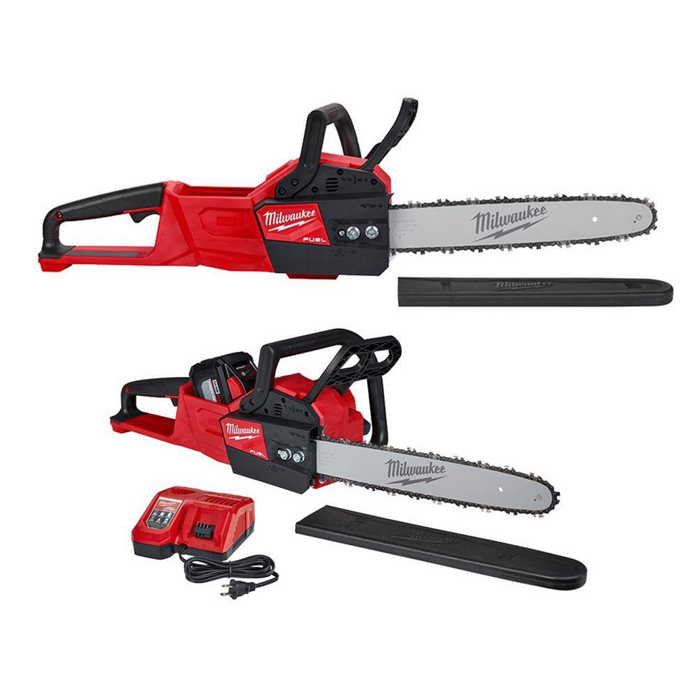 Milwaukee M18 FUEL 14 in. 18-Volt Lithium-Ion Electric Battery Chainsaw, 16 in. Electric Chainsaw, 12AH Combo (2-Tool) -  2727-20C-27HD
