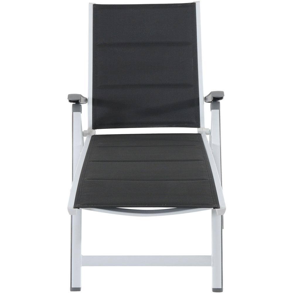 Regis Gray and White Aluminum Sling Folding Chaise Lounger