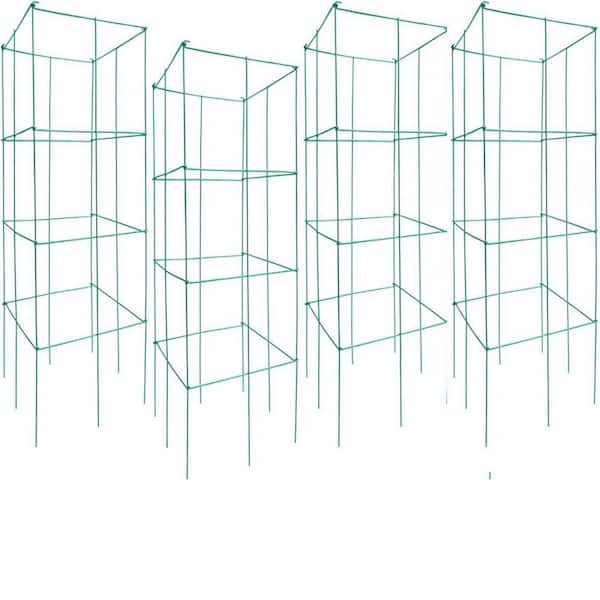 10 Packs Tomato Cages for Garden 46.1 x 11.8 x 11.8 in. Square Tomato Plant Support Pole,Heavy Duty Steel Plant Tower