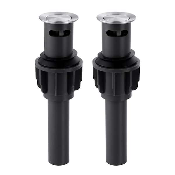 (2-Pack) Bathroom Sink Pop Up Drain With Overflow in Brushed Nickel