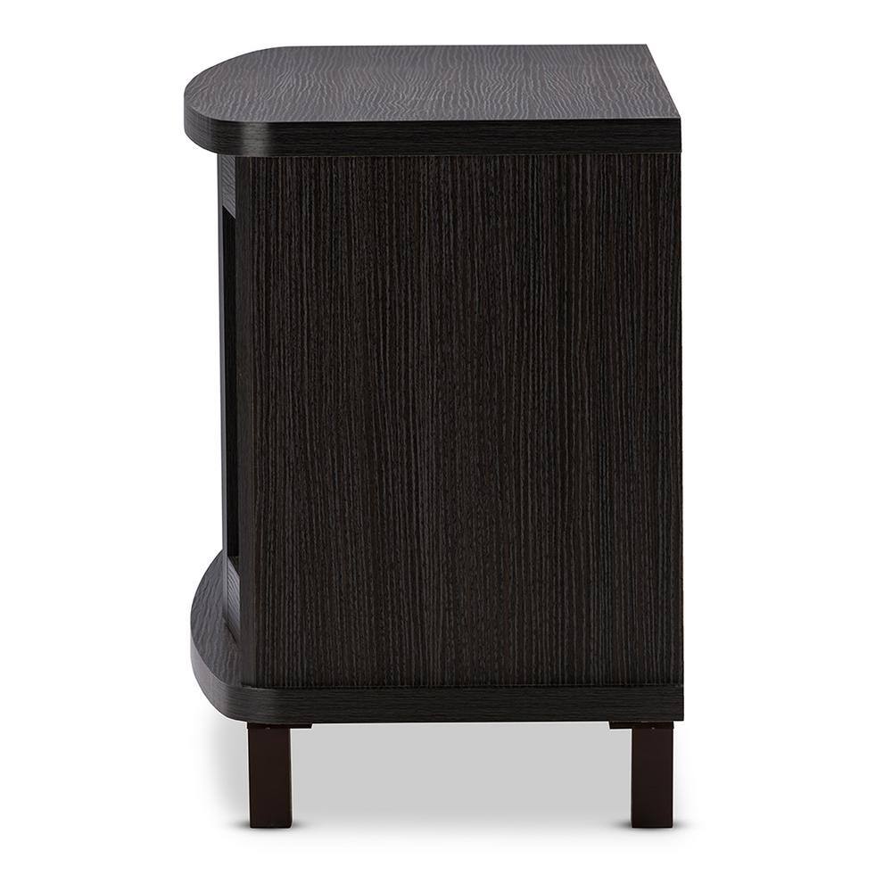 Walda 60'' Greyish Dark Brown Embossed Wood TV Stand with Cabinet