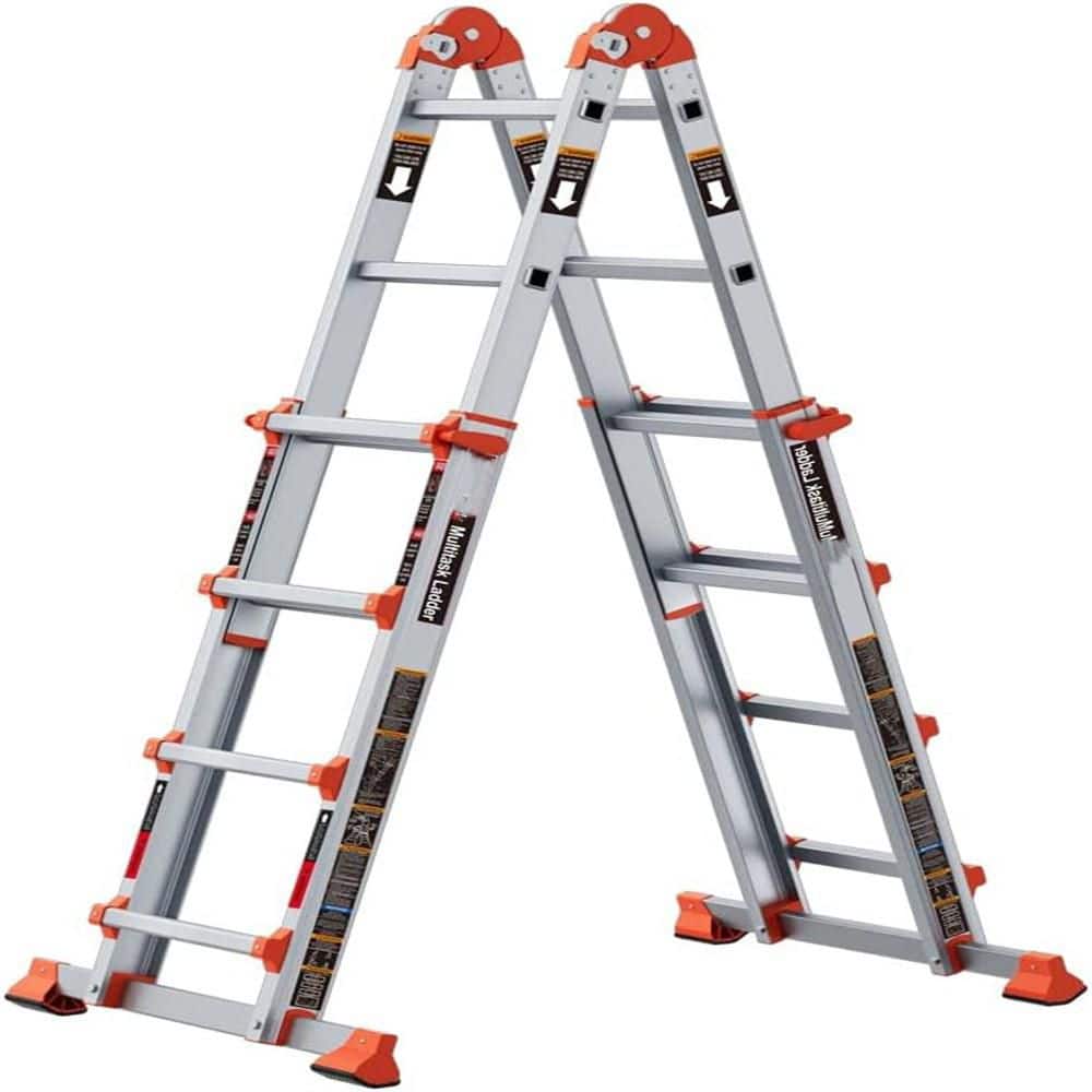 Ladder, A Frame 4-Step Ladder Extension, 14 ft. Anti-Slip Multi Folding Lad