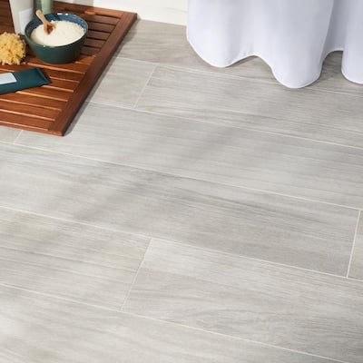 Basswood Gray 7.87 in. x 47.24 in. Matte Porcelain Floor and Wall Tile (15.49 Sq. Ft. / Case)